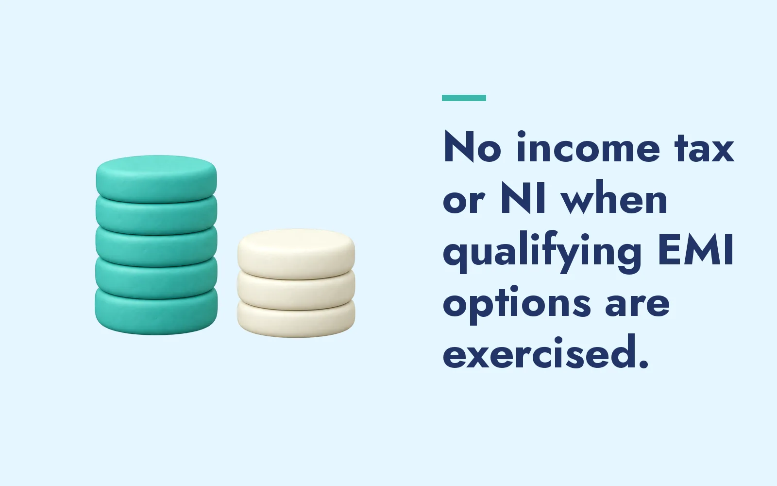 No income tax or NI when qualifying EMI options are exercised.