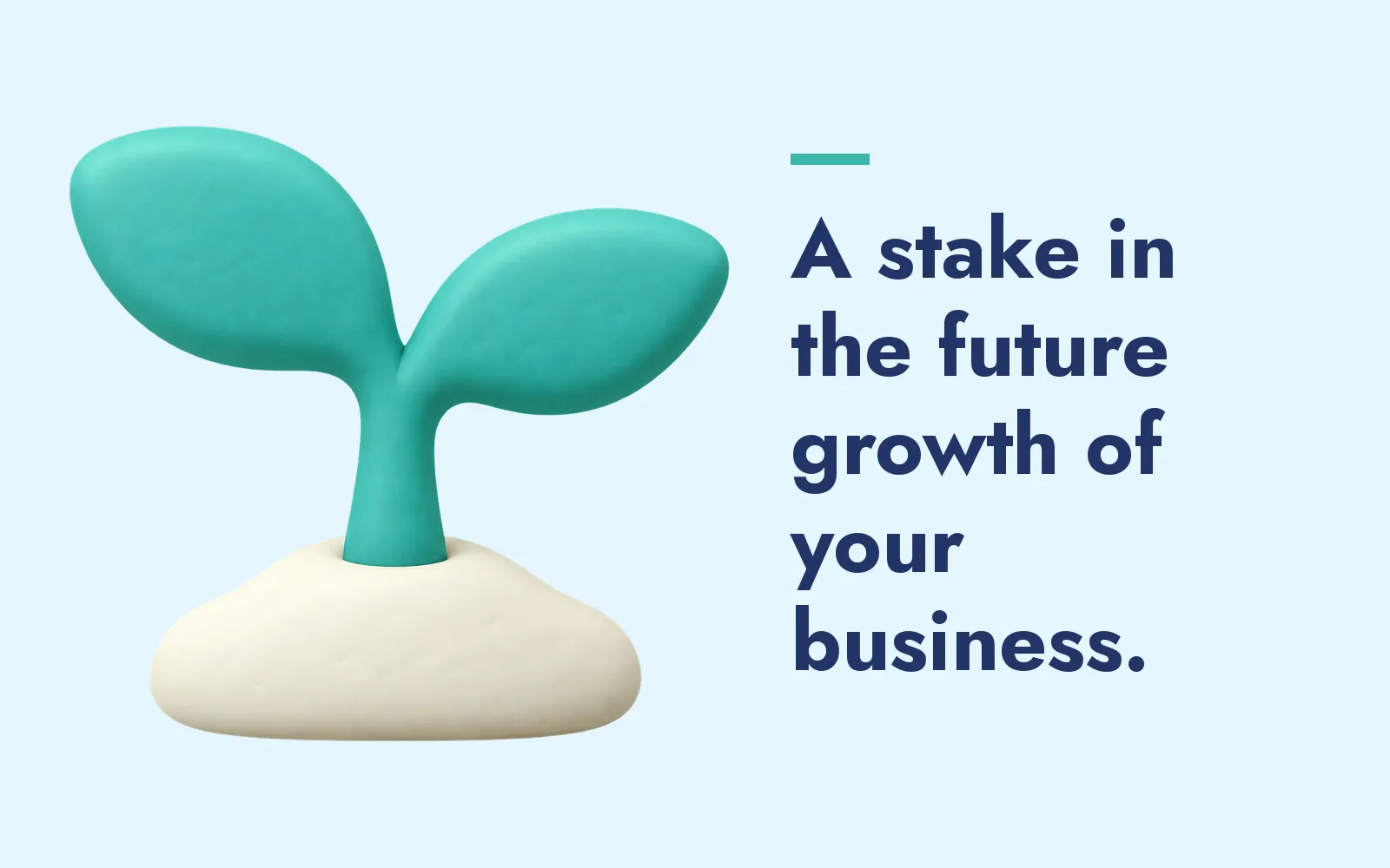 A stake in the future growth of your business.
