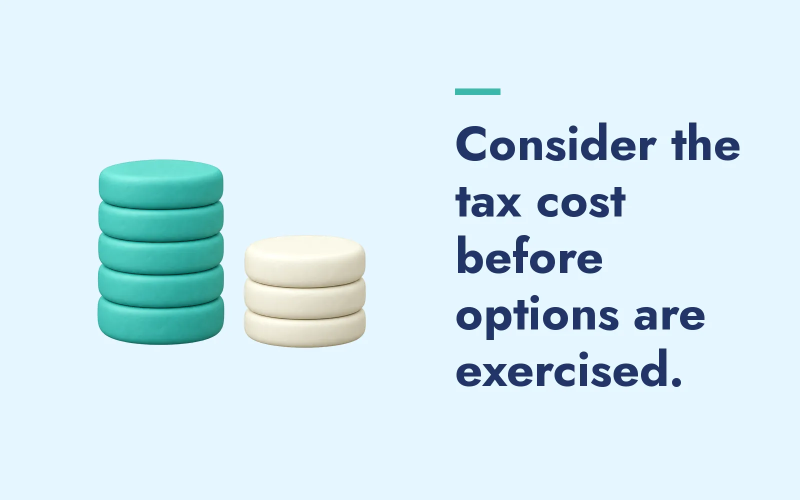 Consider the tax cost before options are exercised.